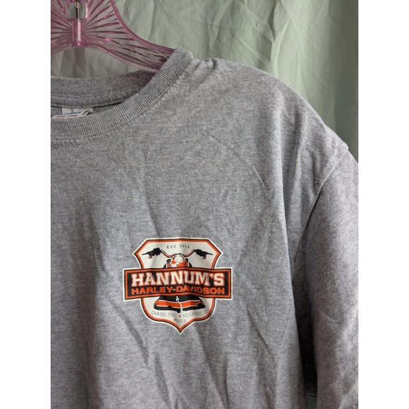 Hannums Harley Davidson T Shirt Mens Medium 2015 Dam Run Motorcycle‎ Beaver - Picture 4 of 5